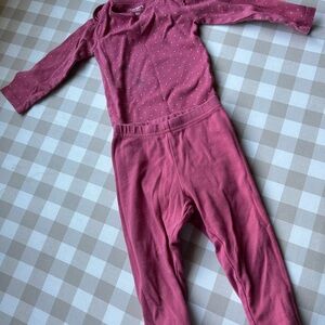 Carter’s Pink Polka Dot Long Sleeve Bodysuit & Leggings Set 12 Months